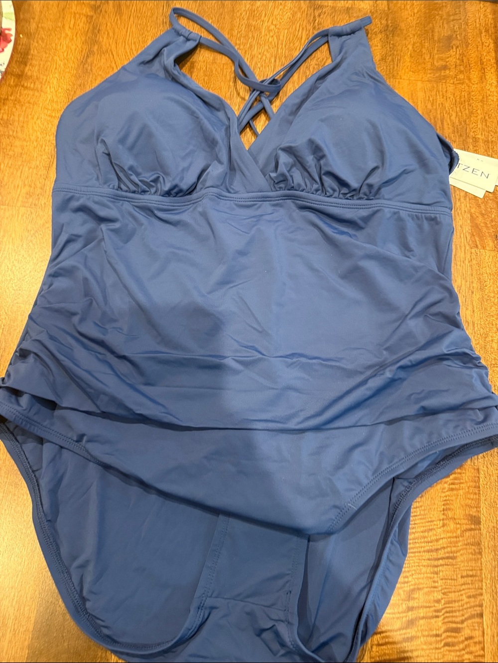 Jantzen Navy Blue One-Piece Swimsuit with Crisscross Straps